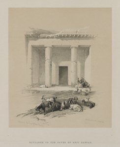 Mısır ve Nubia, Cilt I: Beni-Hasan Mağaralarına Giriş, 1847. by Louis Haghe