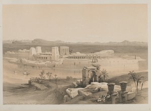 Mısır ve Nubia, Cilt I: Philae Adasının Genel Görünümü, Nubia, 1846. by Louis Haghe