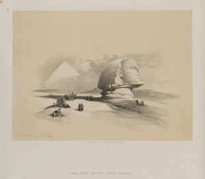 Mısır ve Nubia, Cilt I: Büyük Sfenks, Gezeeh Piramitleri, 1846. by Louis Haghe