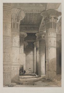 Mısır ve Nubia, Cilt I: Tapınağın Büyük Portikosunun Altından Görünüm, Philae, 1846. by Louis Haghe