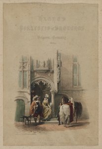 Haghes Eskiz Portföyü. Belçika. Almanya, cilt. III: Başlık Sayfası, bir kapıda... Bruges, 1850. by Louis Haghe