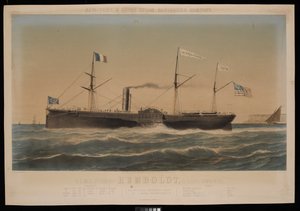 New York  Havre Steam Navigation Company ABD Posta Gemisi Humboldt, D Lines, Komutan by Louis Honore Gamain