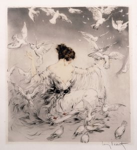 güvercinli kız by Louis Icart