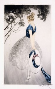 In the Nest, c.1922 (aşındırma ve kuru nokta) by Louis Icart