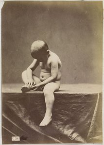 Çıplak, oturan bir çocuğun incelenmesi by Louis Jean Baptiste Igout (attributed to)