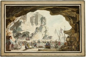 Ziyafet ile Grotta di Palazzo manzarası