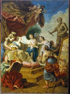 Rusya İmparatoriçesi Elisabeth (Clemente (1709-1762) olarak bilinen Tsarina Elisabeth I Petrovna Romanov, sanatın hamisi. (İmparatoriçe Elisabeth Petrovna, Sanatın Koruyucusu olarak) Louis Jean Francois Lagrenee (1725-1805), yağlı boya Web