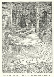 "Ve orada bir kanepede derin bir uykuya daldı" (lito) by Louis John Rhead