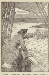 Robert Louis Stevenson tarafından Kaçırılanlar için İllüstrasyon by Louis John Rhead