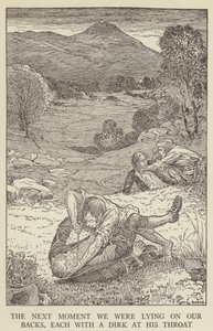 Robert Louis Stevenson tarafından Kaçırılanlar için İllüstrasyon by Louis John Rhead