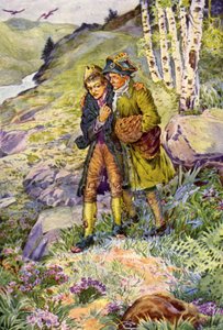 Robert Louis Stevenson tarafından Kaçırılanlar için İllüstrasyon by Louis John Rhead