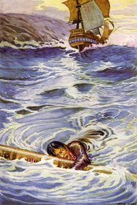 Robert Louis Stevenson tarafından Kaçırılanlar için İllüstrasyon by Louis John Rhead