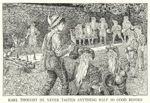 Karl daha önce hiç bu kadar güzel bir şey tatmadığını düşündü (litho) by Louis John Rhead