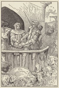 Küçük John alelacele Will Stutelys tahvillerini kesti by Louis John Rhead