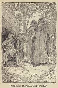 Prospero, Miranda ve Caliban by Louis John Rhead
