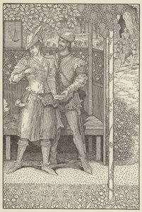 Robin Hood ve Marian çardaklarında by Louis John Rhead