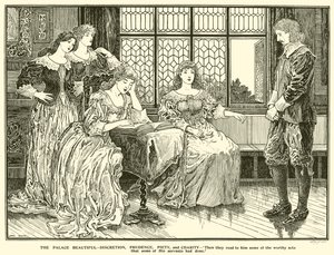 Saray Güzel, Sağduyu, Sağduyu, Dindarlık ve Hayırseverlik (gravür) by Louis John Rhead