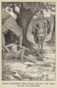 Timon, askerlerine ödemesi için kaptanlarına altın verdi by Louis John Rhead