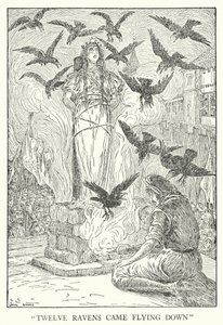 "On iki kuzgun uçarak geldi" (lito) by Louis John Rhead
