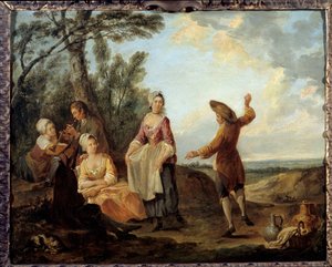 Rustik dans. Louis Joseph Watteau tarafından yapılan resim, Lille