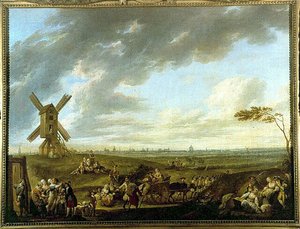 Dieu-de-Marcq tarafından çekilen Lille görünümü - Louis Joseph Watteau dit Watteau de Lille (1731-1798), Musee de Lille