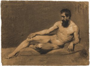 Uzanmış Erkek Çıplak by Louis Joseph Cesar Ducornet