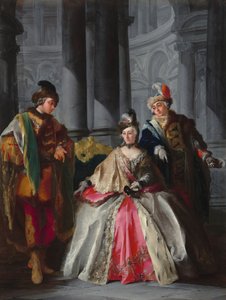 Maskeli Balo İçin Giyinmiş Üç Figür, c. 1740