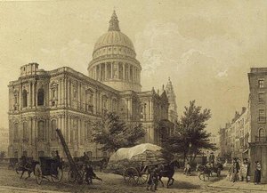 St. Paul Katedrali, c.1855 (lito) by Louis Jules Arnout