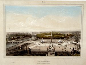 Place de la Concorde - Jacottet tarafından Litografi