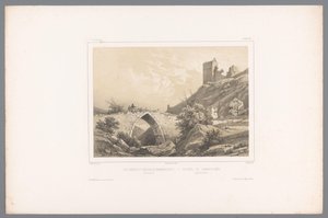Hammershus kalesinin kalıntılarının görünümü Les kalıntılar du Château de Hammershuus / Ruiner af Hammershuus (nesne üzerindeki başlık) İskandinavya