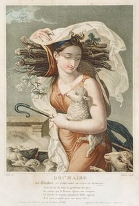 Brumaire (EkimKasım), Cumhuriyet Takviminin ikinci ayı, Tresca tarafından oyulmuş, Fransızca, c.1794 (gravür) by Louis Lafitte