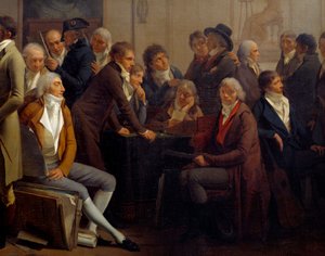 Ressam Jean Baptiste Isabey'in (1767-1855) atölyesinde buluşan sanatçılar: Anne Louis Girodet de Roucy-Trioson (Anne-Louis Girodet de Roucy Trioson) by Louis Leopold Boilly