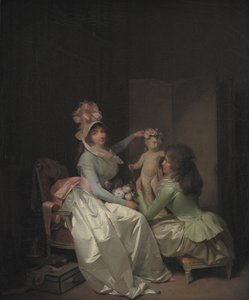Aşk Tanrısı Heykelciğinin Çelenklenmesi by Louis Leopold Boilly