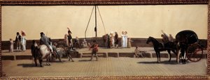 Passage du Pont Royal a Paris Tablosu, Louis Leopold Boilly (1761-1845) 1800 Güneş. 0,25x0,69 m Paris, Musee Carnavalet. by Louis Leopold Boilly