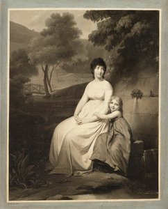 Thérésa Tallien ve kızının parkta portresi by Louis Leopold Boilly
