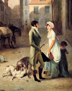 Bir Sahne Antrenörünün Terminale Gelişi, detay by Louis Leopold Boilly