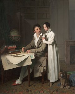 Mösyö Gaudry ve Kızının Coğrafya Dersi Portresi by Louis Leopold Boilly