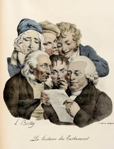 The Reading of the Will Engraving by Louis-Leopold Boilly (Louis Leopold Boilly by Louis Leopold Boilly