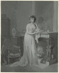 Şöminenin Önünde Kadın by Louis Leopold Boilly