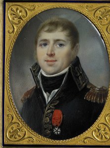 Carel Hendrik Ver Huell (1764-1845), Batavian Filosu Koramiral ve Batavia Cumhuriyeti Donanma Bakanı, 1804 yılında kendisine verilen Legion of Honor Subay Haçı ile süslenmiş by Louis Marie Sicard