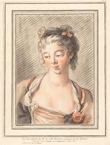 Aşağıya Bakan Genç Bir Kadının Büstü, 1773 veya sonrası. by Louis Marin Bonnet