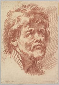 18. yüzyılın ortalarından sonlarına kadar yaşlı bir adamın başı. by Louis Marin Bonnet