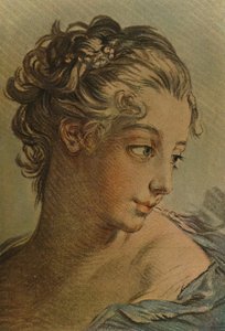 La Tete Dune Jeune Fille, Genç Bir Kızın Başı, c1760-1790, 1913 by Louis Marin Bonnet