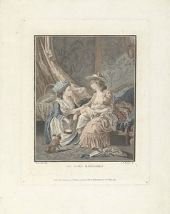 çocuk ve hizmetçi ile anne Les soins maternels (nesne üzerindeki başlık) by Louis Marin Bonnet