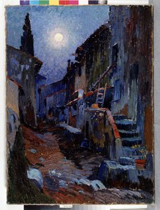 Auriol, alley with mehtap Tablo, Louis Mathieu Verdilhan (1875-1928) Dim. 81x59 cm Zorunlu olarak belirtilmesi: Provence, Marsilya koleksiyonu vakıf saygıları