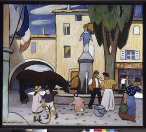 Siyah atlı Trets çeşmesi Tablo Louis-Mathieu Verdilhan (1875-1928) 20. yüzyıl Zorunlu söz: Provence, Marsilya'nın koleksiyon vakfı saygıları