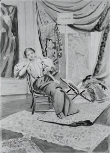 Sandalyedeki Kız, c. 1891. by Louis Michel Eilshemius