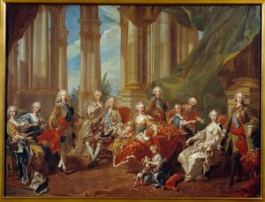 İspanya Kralı V. Philip (1683 - 1746) ve ailesi. Louis Michel Van Loo (1707-1771) tarafından eskiz by Louis Michel van Loo