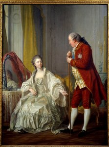 Marquis ve Marigny Markizinin Portresi. Abel-Francois Poisson de Vandieres, Marquis de Marigny, kralın binalarının müdürü (1727-1781) ve karısı Julie Filleul (1751-1822), Louis XV