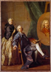 Louis Michel Van Loo (1707-1771), kız kardeşi Marie Anne tarafından tavsiye edilen babası Jean Baptiste Van Loo'nun (1684-1745) portresi üzerinde çalışıyor Louis Michel Van Loo (1707-1771) 1763 Sun. 2,4x1,6 m by Louis Michel van Loo